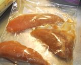 ニンニク醤油味のササミ・根野菜の胡麻マヨ作り方1写真
