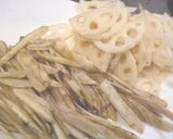 ニンニク醤油味のササミ・根野菜の胡麻マヨ作り方3写真
