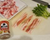 豚肉と豆苗のレンジ蒸し作り方2写真