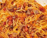 ワンパンでパスタ！豚ハツのアラビアータ作り方4写真
