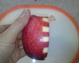 リンゴの皮むき（チェック柄）お弁当に❤作り方4写真