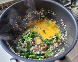豚ひき肉とニラと卵と海老で！栄養満点中華風パスタ作り方5写真