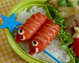 キャラ弁おかず　ウインナーで鯉のぼり作り方7写真