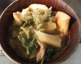 おかきととろろ昆布の汁もの作り方5写真