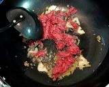 空芯菜と牛ひき肉のオイスターソース炒め作り方3写真