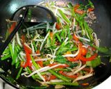 空芯菜と牛ひき肉のオイスターソース炒め作り方5写真