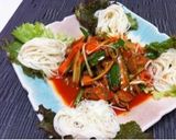 韓国料理　ツブ貝の和え物（ソーメン添え）作り方5写真