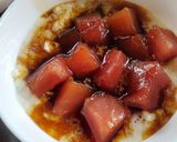 マグロの漬けで山かけ＆千切り作り方4写真