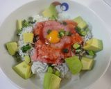 鮪のたたきとしらす・アボカドのユッケ丼作り方8写真