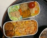 レンジ簡単クリーミー洋風ガパオ味炒飯弁当作り方16写真