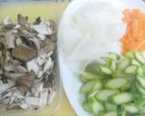 □■豚肉とアスパラとまいたけの炒め物■□作り方1写真