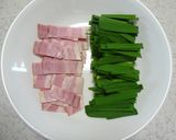 **韮とベーコンのキムチ焼きそば**作り方1写真