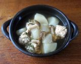 蕪とにら入りつみれの煮物作り方8写真