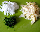 たけのこと新たまねぎのしそ和風パスタ作り方2写真