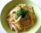 たけのこと新たまねぎのしそ和風パスタ作り方6写真