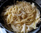 たけのこと新たまねぎのしそ和風パスタ作り方5写真
