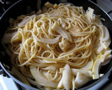 たけのこと新たまねぎのしそ和風パスタ作り方5写真