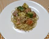 簡単☆サーモンアボカドわさびマヨパスタ♩作り方8写真