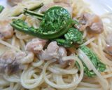 こごみと鶏肉の和風パスタ♪作り方5写真