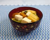 坊ちゃんかぼちゃ♪キャベツ油あげのお味噌汁🎃✨作り方6写真