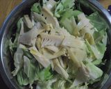 春きゃべつとたけのこのゆかり和え作り方1写真