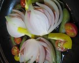 新たまねぎとベーコンのサンド彩り野菜蒸し作り方5写真