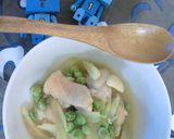 春セロリとグリーンピースのチキンスープ煮作り方6写真