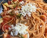 サバとトマトのワンパンパスタ作り方6写真