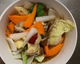 お一人様簡単オイ梅味根菜たっぷり野菜炒作り方14写真