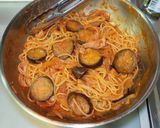 厚切り茄子とベーコンのトマトソースパスタ作り方11写真
