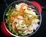 電子レンジで塩焼きそば（焼きラーメン風）作り方3写真