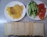 *薄焼き卵と野菜のmixサンドウィッチ*作り方2写真