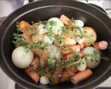ストウブで野菜とソーセージの蒸し煮作り方3写真