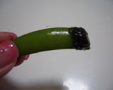 スナップえんどうに青のり佃煮を付けて♪作り方1写真