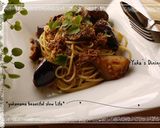 茄子たっぷり挽き肉ピリ辛ボロネーゼパスタ作り方5写真