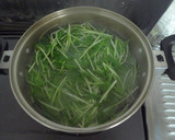 簡単！水菜とシーチキンのゴマ和え作り方1写真