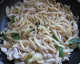 ささみ＆ネギの和風焼きうどん♫♬作り方4写真