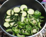 緑の夏野菜とフランクフルトのピリ辛パスタ作り方5写真