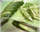 柔らかベーコン温泉卵の☆野菜サラダパスタ作り方1写真
