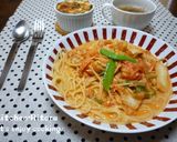 キムチとトマトのクリームパスタ作り方4写真