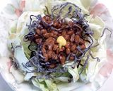 レンジで作る　キャベツ塩昆布納豆和え作り方1写真