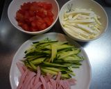 モッツァレラチーズ＆野菜で♪洋風冷やし麺作り方2写真