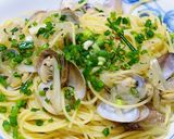 ワサビで食べるアサリの和風パスタ作り方6写真