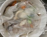 お一人様簡単洋風梅パスタ味豆腐野菜炒め作り方13写真