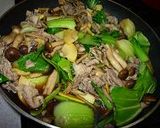 豚肉ときのこと青梗菜炒め作り方5写真