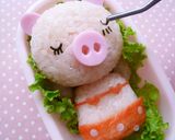 トコ夏!ビキニのブタ子ちゃん♡キャラ弁作り方4写真