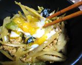 ごぼうと挽肉で和風カレー煮♬温玉乗せ❤作り方6写真