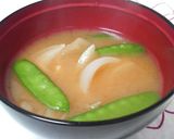 ✿きぬさやと新たまねぎの✿お味噌汁✿作り方8写真