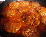 フライパンでトマトソース煮込みハンバーグ作り方4写真