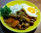 SDGs　小豆の煮汁でカレーを煮込む作り方4写真